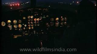 Runway in visual sight, Airbus plane aligns along Delhi airport runway for landing: cockpit view