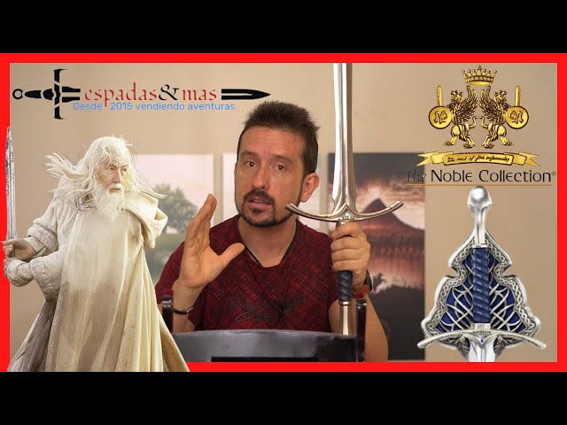 Vídeo relacionado con Funidelia | Espada de Gandalf Glamdring - El Señor de los Anillos para hombre El Señor de los Anillos, Películas & Series, Hobbit - Accesorios para adultos, accesorio para disfraz - Gris/Plateado