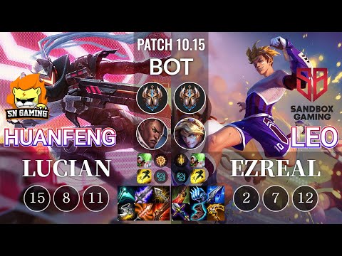 SN huanfeng Lucian vs SB Leo Ezreal Bot - KR Patch 10.15