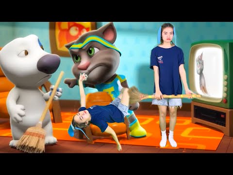 Cosplay Angela Imitate Talking Hank Familly With My Talking Angela 2 In Real Life 👉 @dakotandcheyanna