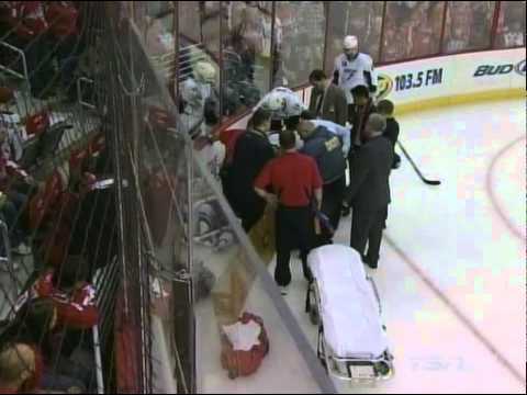 NHL Playoffs - Scott Hannan Dumps Simon Gagne (Injury)