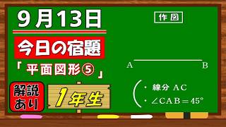美しい別解求む！【数学】【解説あり】【毎日の習慣に】確実に力がつく良問｜【中学１年】平面図形⑤