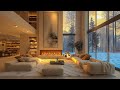 Winter Jazz Music In A Cozy Living Room - Soft Jazz Background Music With Relaxing Fireplace Sounds
