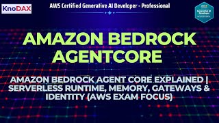 Amazon Bedrock AgentCore Explained | Serverless Runtime, Memory, Gateways & Identity (Exam Focus)