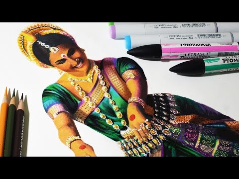 An Indian Dancer -- Timelpase Drawing -- Copic and promarkers