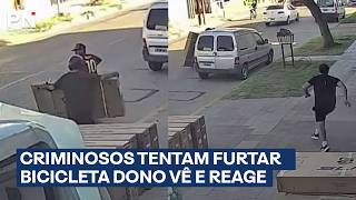 Criminosos tentam furtar bicicleta em plena luz do dia