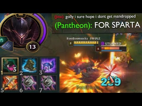 Pantheon but it's old AP Pantheon and his ulti can basically one shot an ADC which is fun lmao