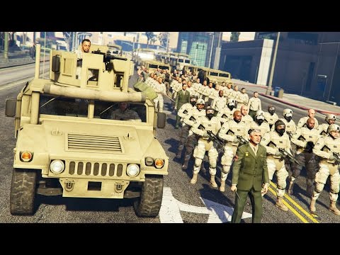 GTA 5 PLAY AS A COP MOD - MILITARY TAKEOVER!! MARTIAL LAW Army Police Patrol!! (GTA 5 Mods Gameplay) Video