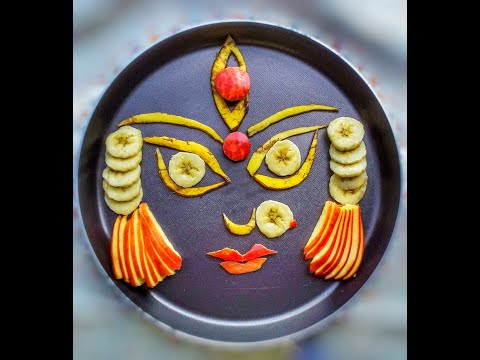 Fruit Art of Goddess Durga | Easy Fruit Art | Durga Art