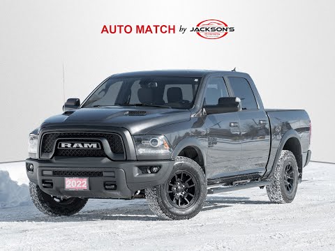 2022 Ram 1500 Classic Warlock 4x4 Crew Cab 5'7" Box in Black for sale at Jackson's Toyota in Barrie, ON