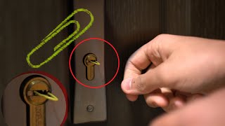 how to unlock a door with a paper clip and pencil