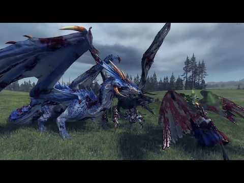 Star Dragon and Black Dragon VS Teclis, Enchantress and King Louen - Total War: Warhammer 2