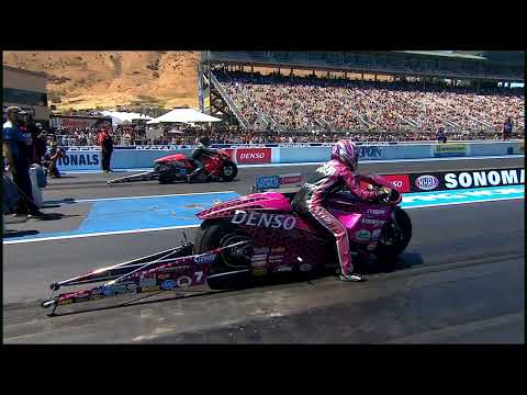 Angie Smith 202.52 MPH, Lance Bonham, Pro Stock Motorcycle, Qualifying Rnd 2, DENSO, Sonoma National