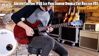 Video thumbnail for No Talking...Just Tones | Gibson Custom 1958 Les Paul Junior Double Cut Reissue VOS Faded Cherry by Peach Guitars