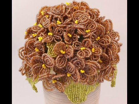 How to make hydrangea flowers with beads - Tutorial French beaded hydrangea flowers