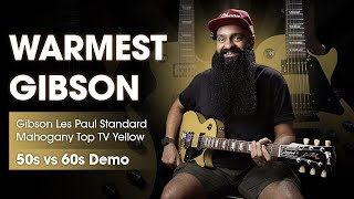 Video thumbnail for WARMEST GIBSON - Gibson Les Paul Standard Mahogany Top TV Yellow Demo - Les Paul Standard 50s vs 60s by Rhythm & Beard
