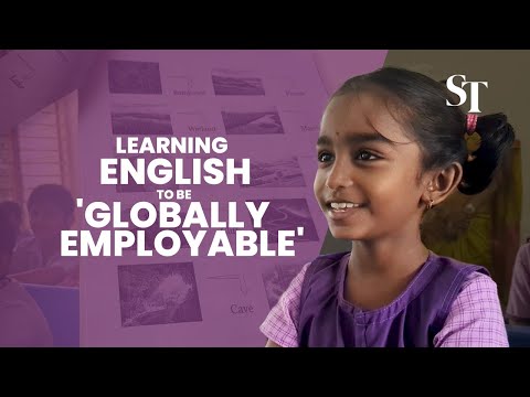 Crianças em idade escolar indianas aprendendo inglês serão 'empregáveis globalmente'
