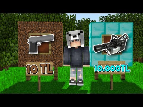 10 TL SİLAH VS 10.000 TL SİLAH! - 😱 Minecraft