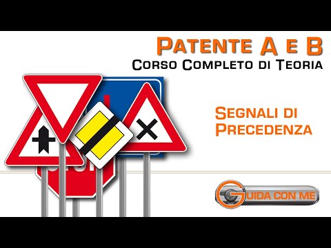 Segnali di precedenza - Intersezioni e incroci trasversali e frontali fra veicoli - Teoria patente B