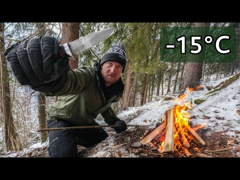-15°C BushCraft Cooking in the winter snow
