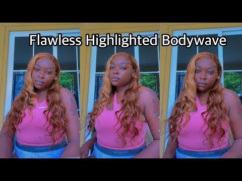 Ombre 4 highlight 27 Blonde Color HD Lace Front Wigs Deep Wave 180% Remy Human Hair Wigs Pre Plucked Frontal Wig