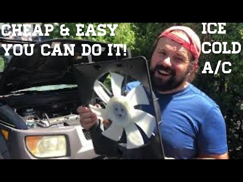 How To Replace the A/C Condenser Fan /Cooling Fan Honda Element! MAKE SURE THIS WORKS ICE COLD AC