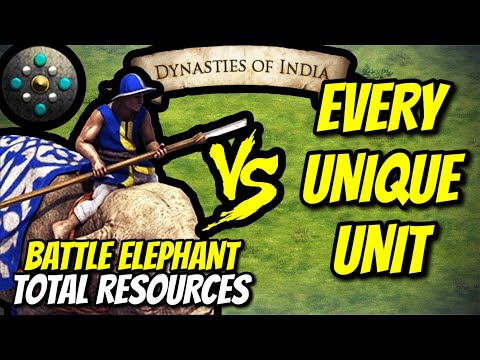 BATTLE ELEPHANT (Dravidians) vs EVERY UNIQUE UNIT (Total Resources) | AoE II: DE