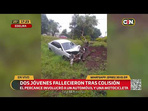 Dos jóvenes fallecieron tras violenta colisión en Edelira