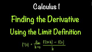 Finding the Derivative Using the Limit Definition