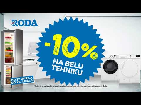 Roda: -10% popusta na belu tehniku 27.04 - 29.04.2018.