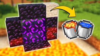 How to Make a NETHER PORTAL With Lava and Water in Minecraft (Tutorial)