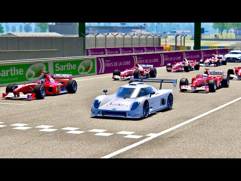 Ultima RS 2020 vs 2000s Ferrari F1 Cars - Le Mans 24h Circuit