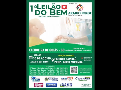 1º LEILAO DO BEM EM PROL DO HOSPITAL DE CANCER ARAUJO EM CACHOEIRA DE GOIAS(FAZENDA TAMBAÚ) -  GOIÁS