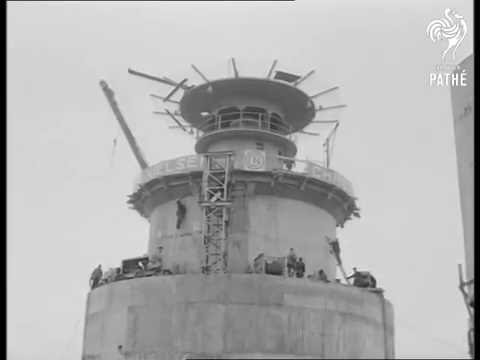 Kish Lighthouse being towed out (1965)