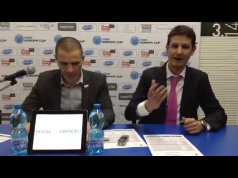 Eurocup FoxTown Cantù - ECE BULLS la sala stampa di Schrittwieser