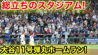 なんと敵地が総立ち！大谷11号弾丸ホームラン！現地映像