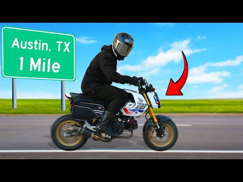 Thumbnail for Road Trip on The Smallest Motorcycle! by Motorcycle, Car