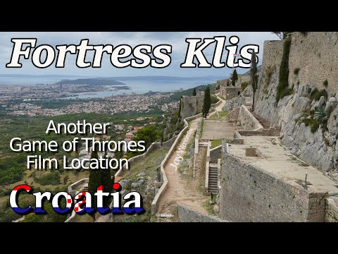 The Mighty Fortress Klis Above the City of Split in 4k