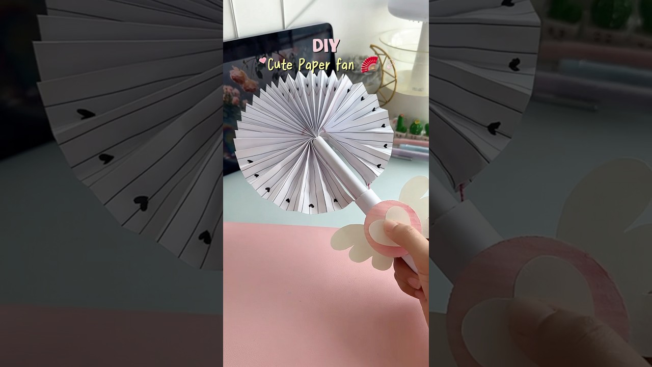 DIY Paper Fan 🪭✨ #shorts #art #diy #craft  #youtubeshorts