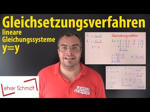 Equating methods | linear systems of equations | y=y | Lehrerschmidt – simply explained!