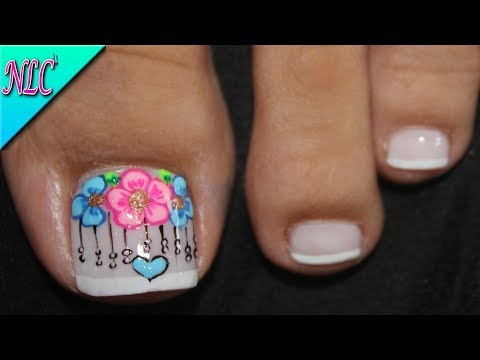 NUEVO DISEÑO DE FLORES Y FRANCÉS PARA PRINCIPIANTES – FLOWERS NAIL ART – NLC