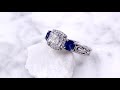 video - 
Vintage Three Stone Scrollwork Engagement Ring