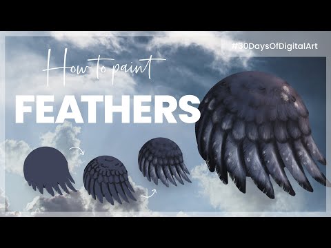 How To Paint Feathers (the easy way!)• 30 Days Of Digital Art 2022