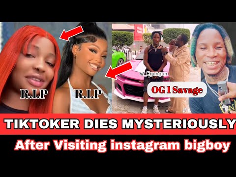 Tiktoker Dies Mysteriously After visiting Instagram Upcoming Musician| OG1 savage