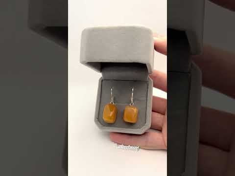 Подарок девушке Серьги серебро с натуральным камнем Сердолик природной формы в Подарочной коробочке - фото 2 - id-p2522049902