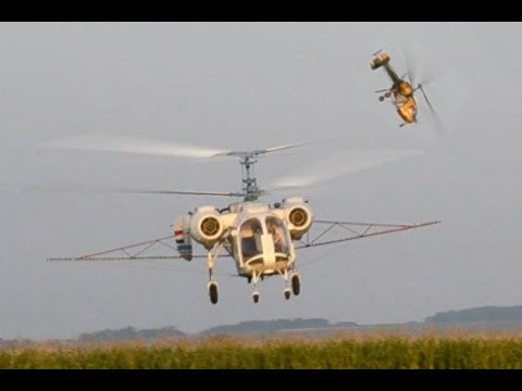 Two Kamov Ka-26 helicopters working from one place