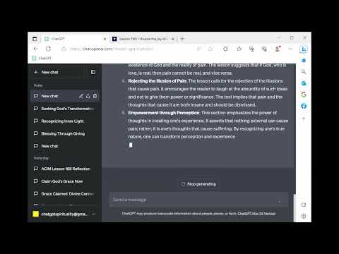 ChatGPT Spirituality ACIM Lesson 190 - I choose the joy of God instead of pain
