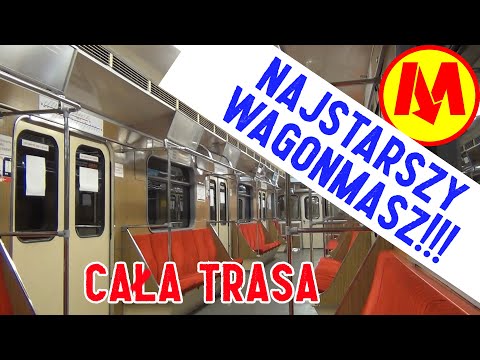 Metro Warszawa Wagonmasz cały przejazd Młociny Kabaty Linia 1 | NAJSTARSZY SKŁAD 1989 r.!!!