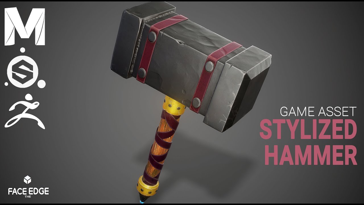 Creating A Stylized Medieval Hammer, Using Maya, ZBrush, and Substance Painter for Games[TIMELAPSE]