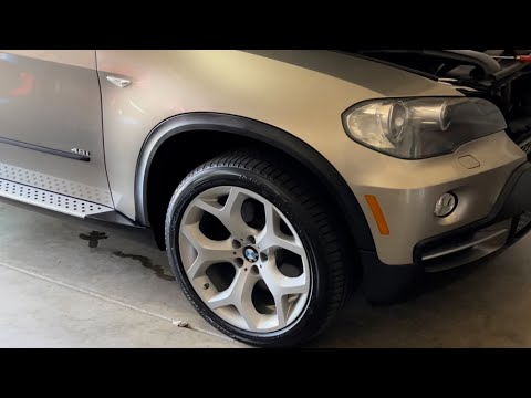 2008 BME X5 4.8i E70 N62 - Coolant Leak! - 101° Thermostat, Trans and Lower Coolant Hose Replacement